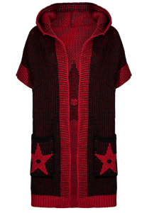 PANDORA kardigan kolor czarny-red