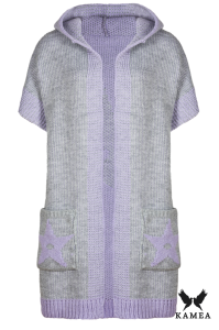 PANDORA kardigan kolor szary-lila