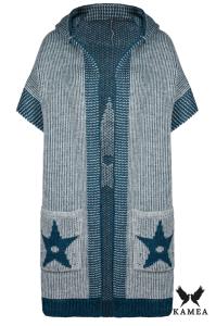 PANDORA kardigan kolor szary-turkus