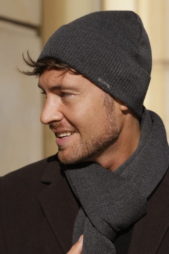 Czapka męska wełniana KAMEA LUCAS, grafit