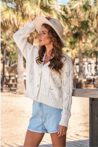 KARMEN kardigan kolor ekru-lux