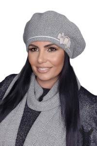 HELENA beret damski kolor beżowy